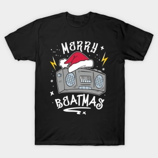 Boombox Christmas Merry Beatmas Oldschool T-Shirt